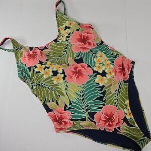 HURLEY ONE-PIECE SWIMSUIT WOMEN'S SIZE XL MULTICOLOR FLORAL PADDED WIRE FREE EUC
